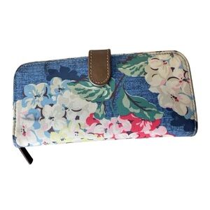 CATH KIDSTON LONDON Floral Fold Zipper Snap Wallet *Flaw